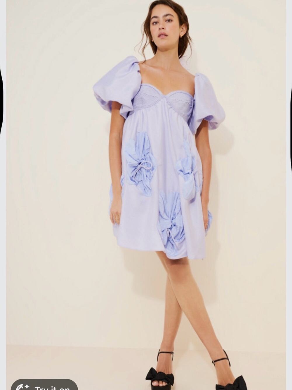 Anthropologie x Let Me Be dramatic puff sleeve mini dress